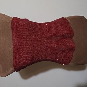 CH7 West of Melrose Knit Tube Top Size Large Tilly's Burgundy Sequins Ribbed